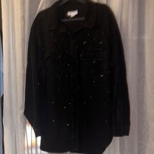 Ava & Viv Black Jacket Rhinestone Embellishment sz 1X